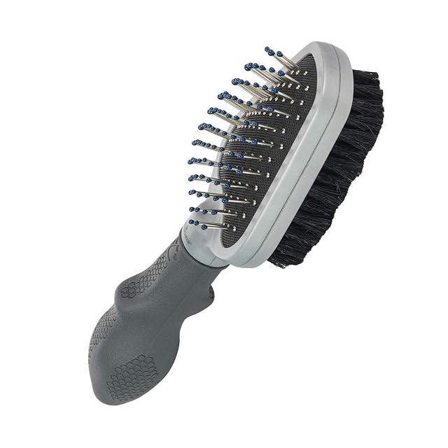Brosse FURminator double face avec picots métalliques et soies de sanglier